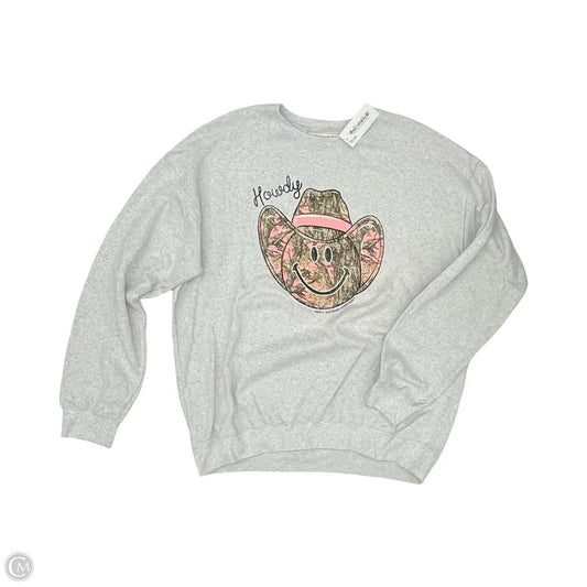 Sweatshirt Crewneck By Simply Southern In Grey, Size: Xl