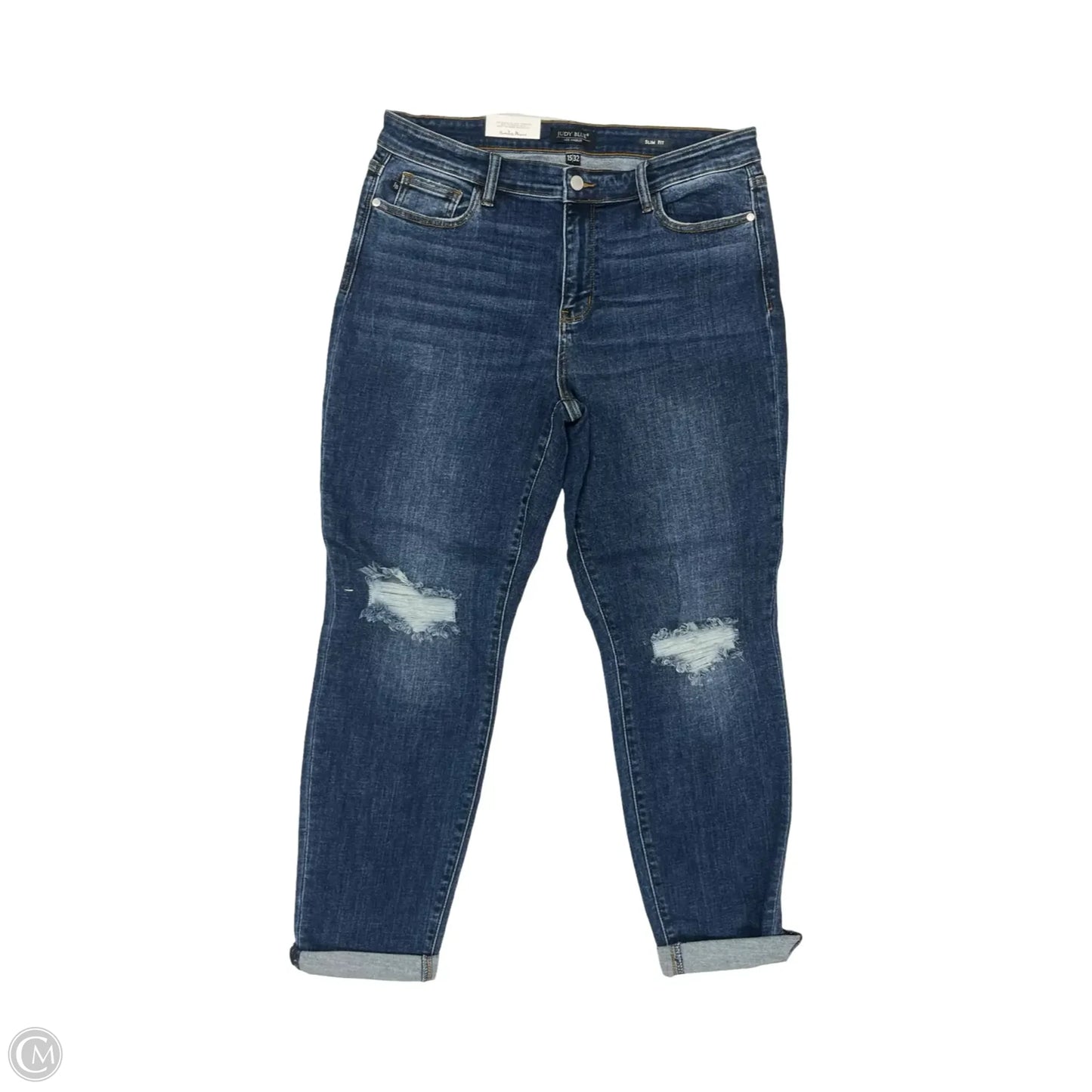 Jeans Skinny By Judy Blue In Blue Denim, Size: 14