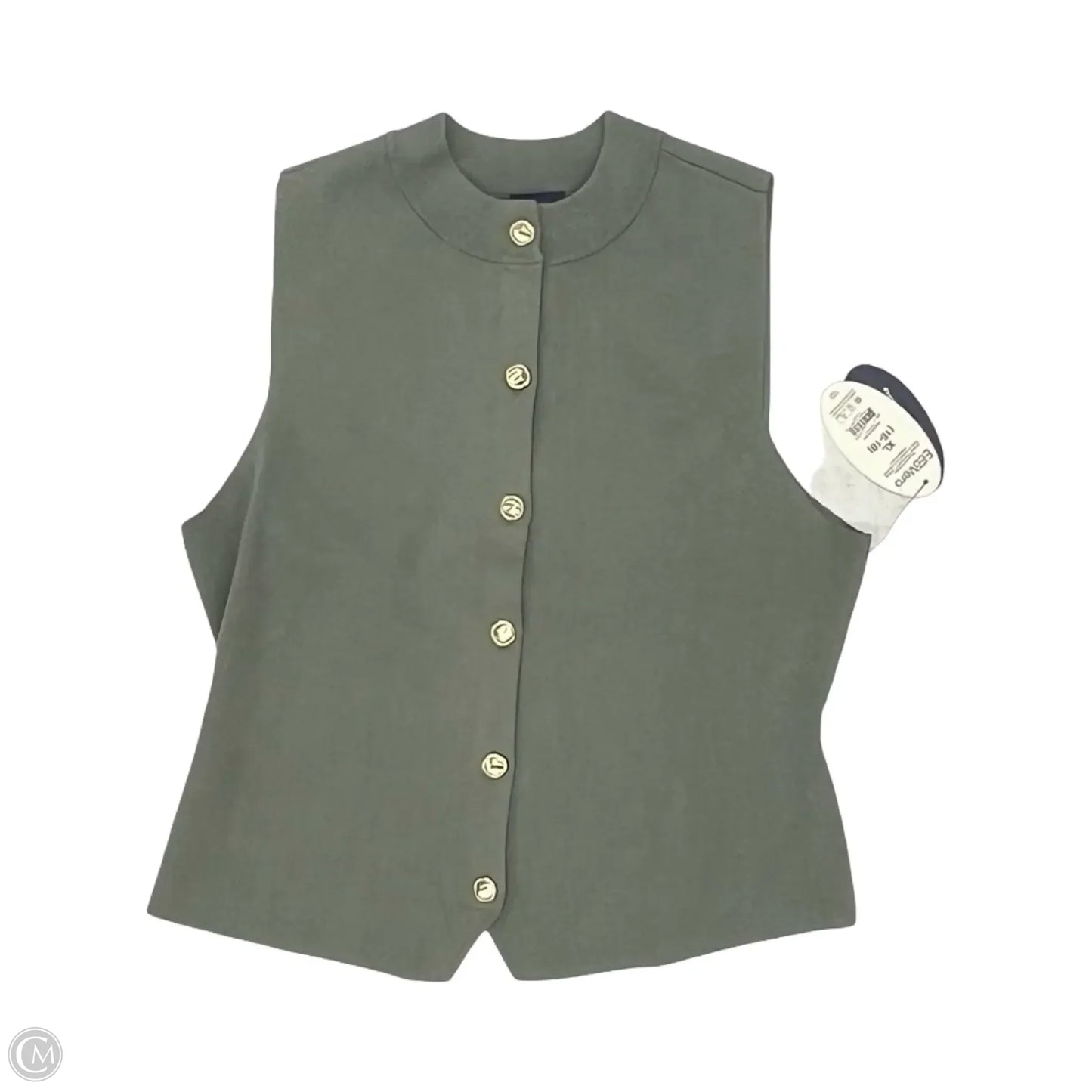 Vest Sweater By Scoop In Green, Size: Xl