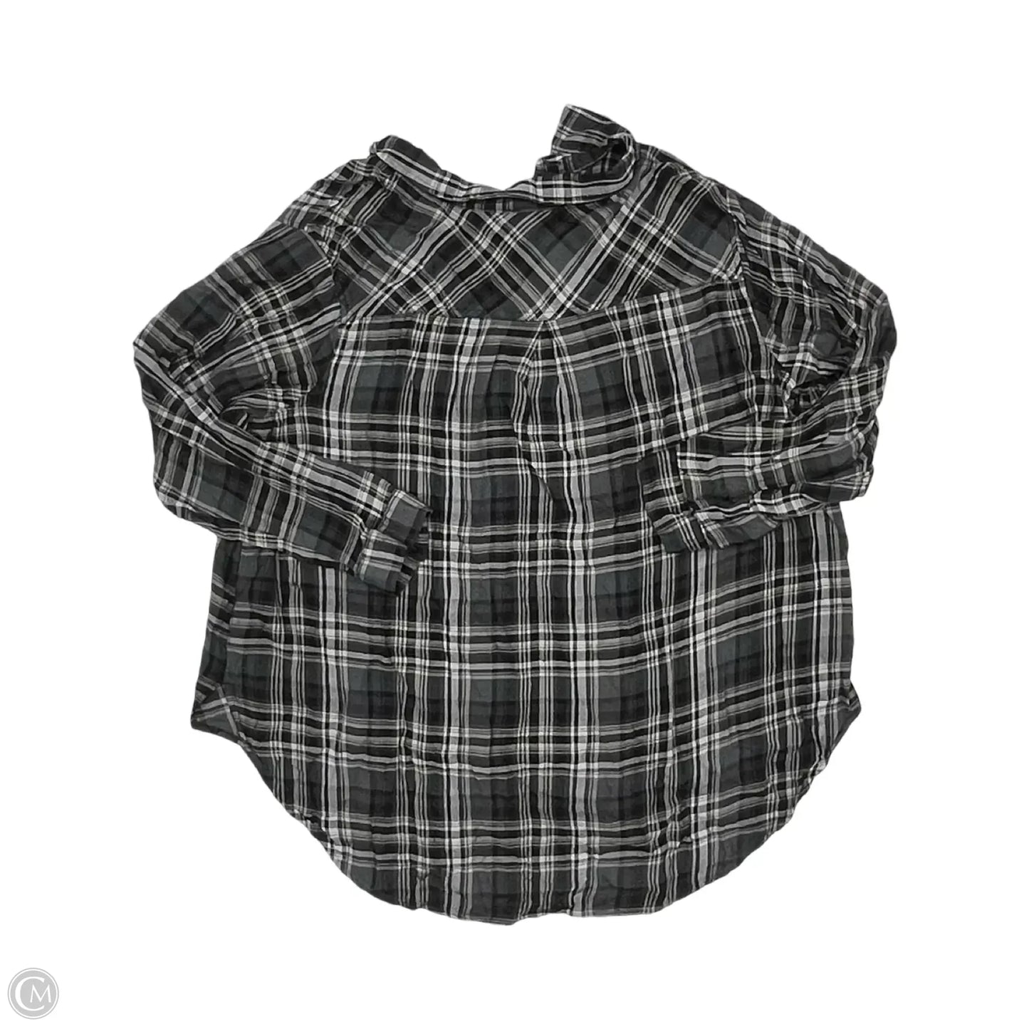 Top Long Sleeve By Terra & Sky In Black & Grey, Size: 3x