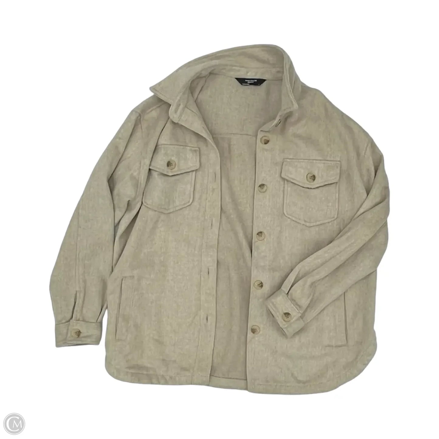 Jacket Shirt By Members Mark In Tan, Size: M