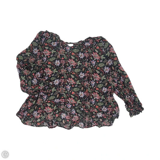 Blouse Long Sleeve By Loft In Floral Print, Size: Xl