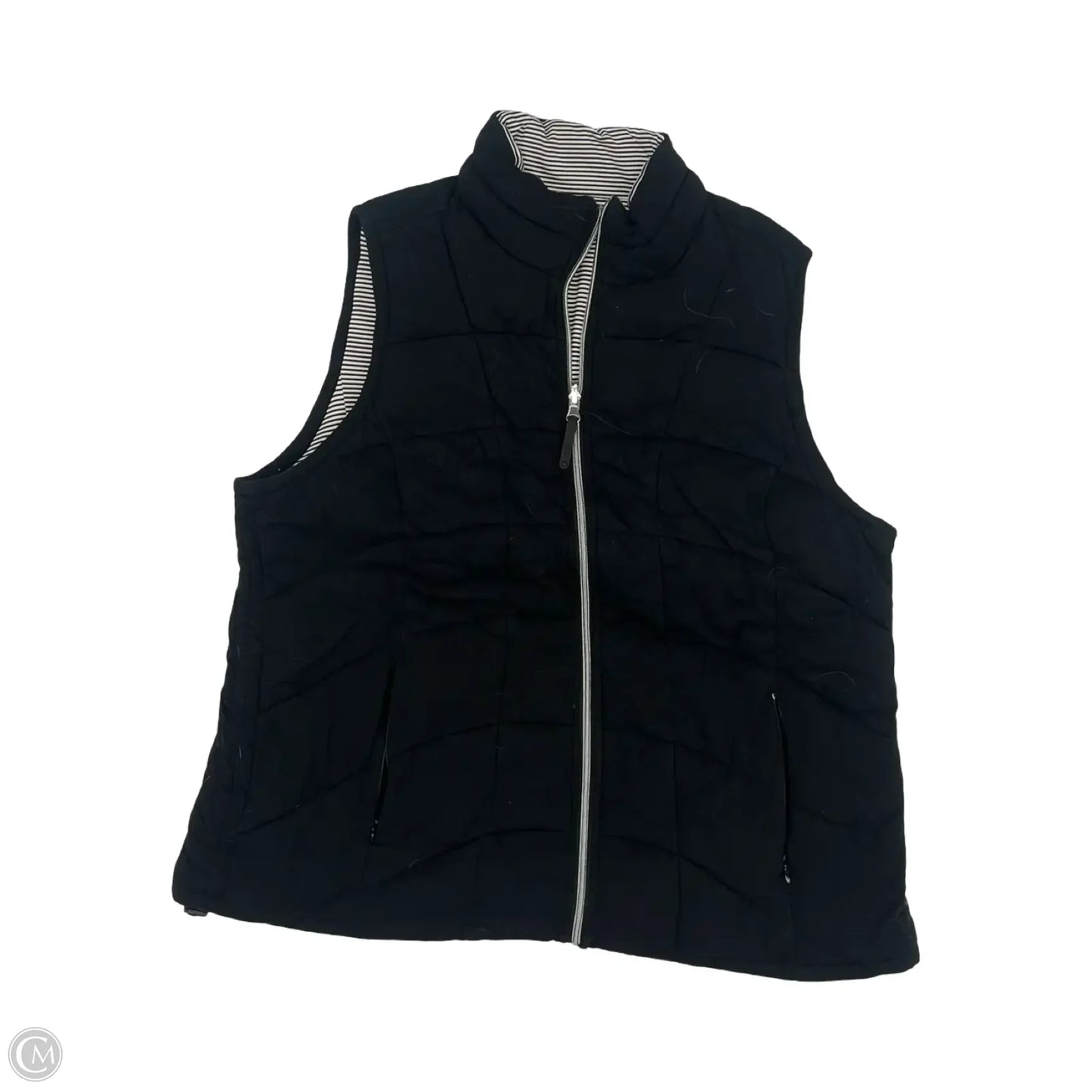Vest Puffer & Quilted By Clothes Mentor In Black & Cream, Size: Xl