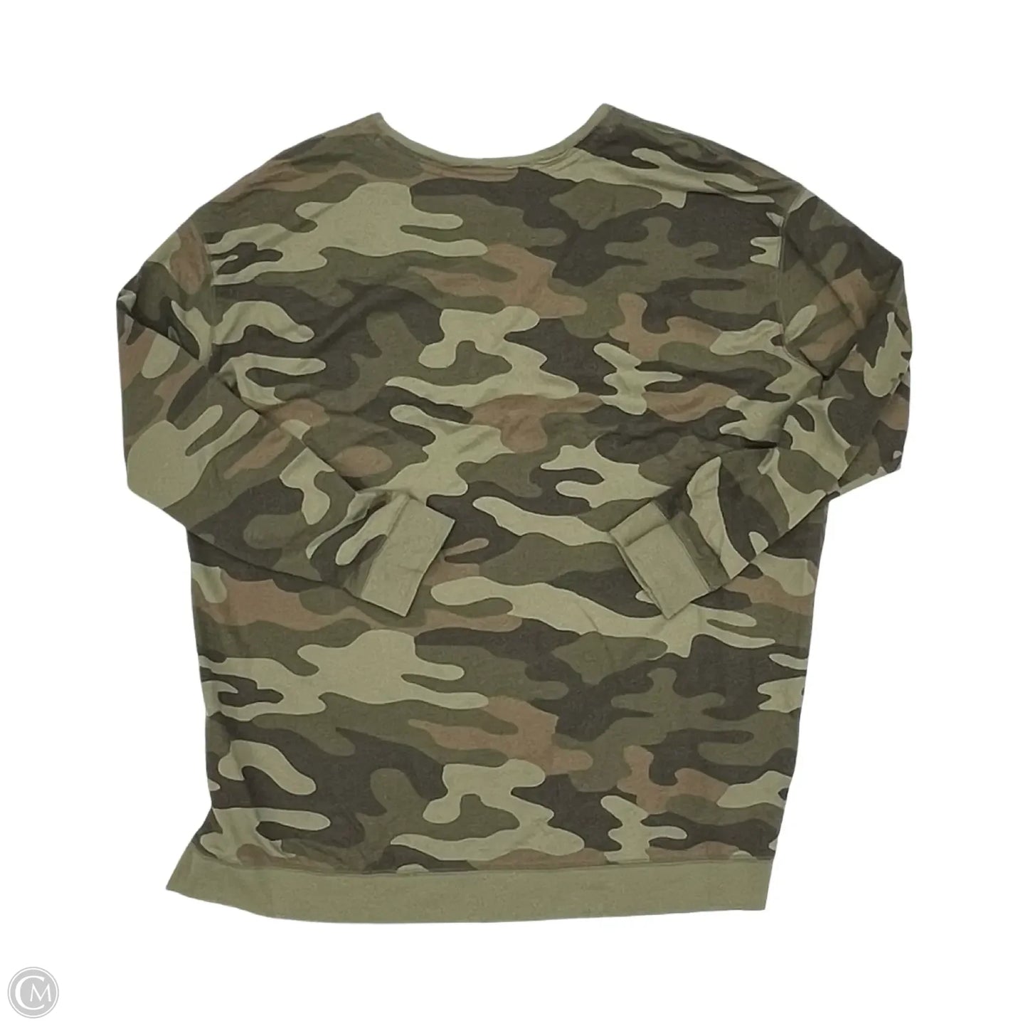 Top Long Sleeve By Natural Reflections In Camouflage Print, Size: L