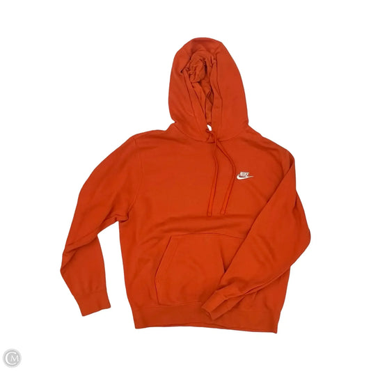 Athletic Sweatshirt Hoodie By Nike In Orange, Size: M