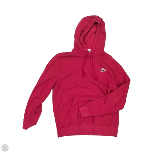 Athletic Sweatshirt Hoodie By Nike In Pink, Size: M