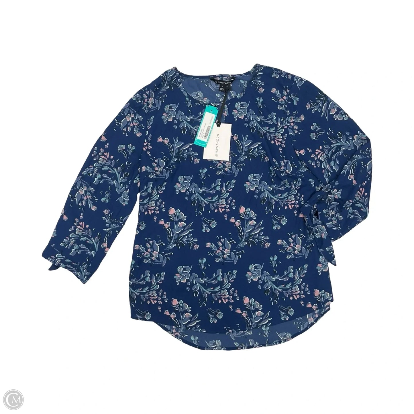 Blouse Long Sleeve By 41 Hawthorn In Floral Print, Size: S