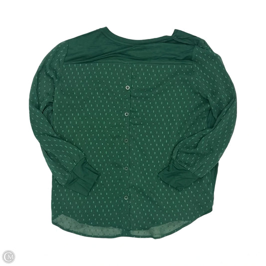 Blouse Long Sleeve By Skies Are Blue In Green, Size: Mp