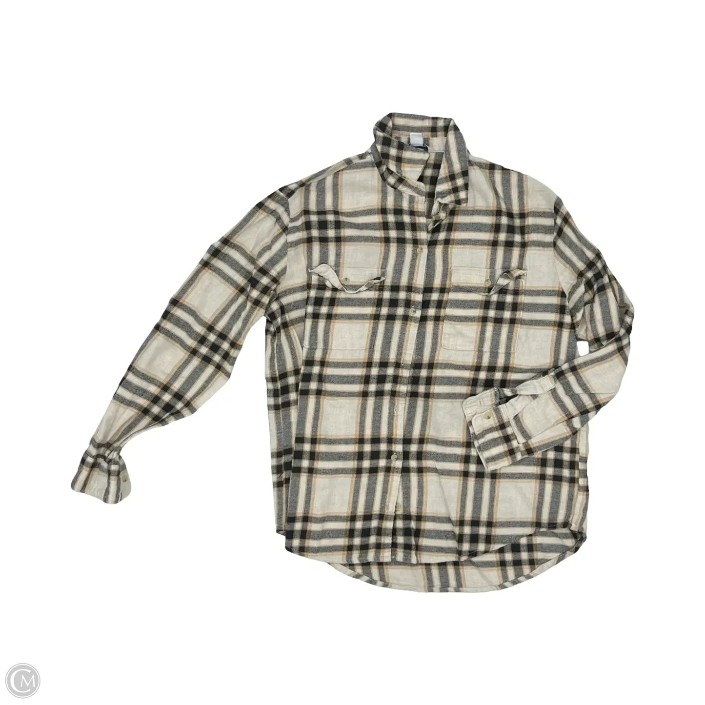 Top Long Sleeve By Old Navy In Black & Tan, Size: M