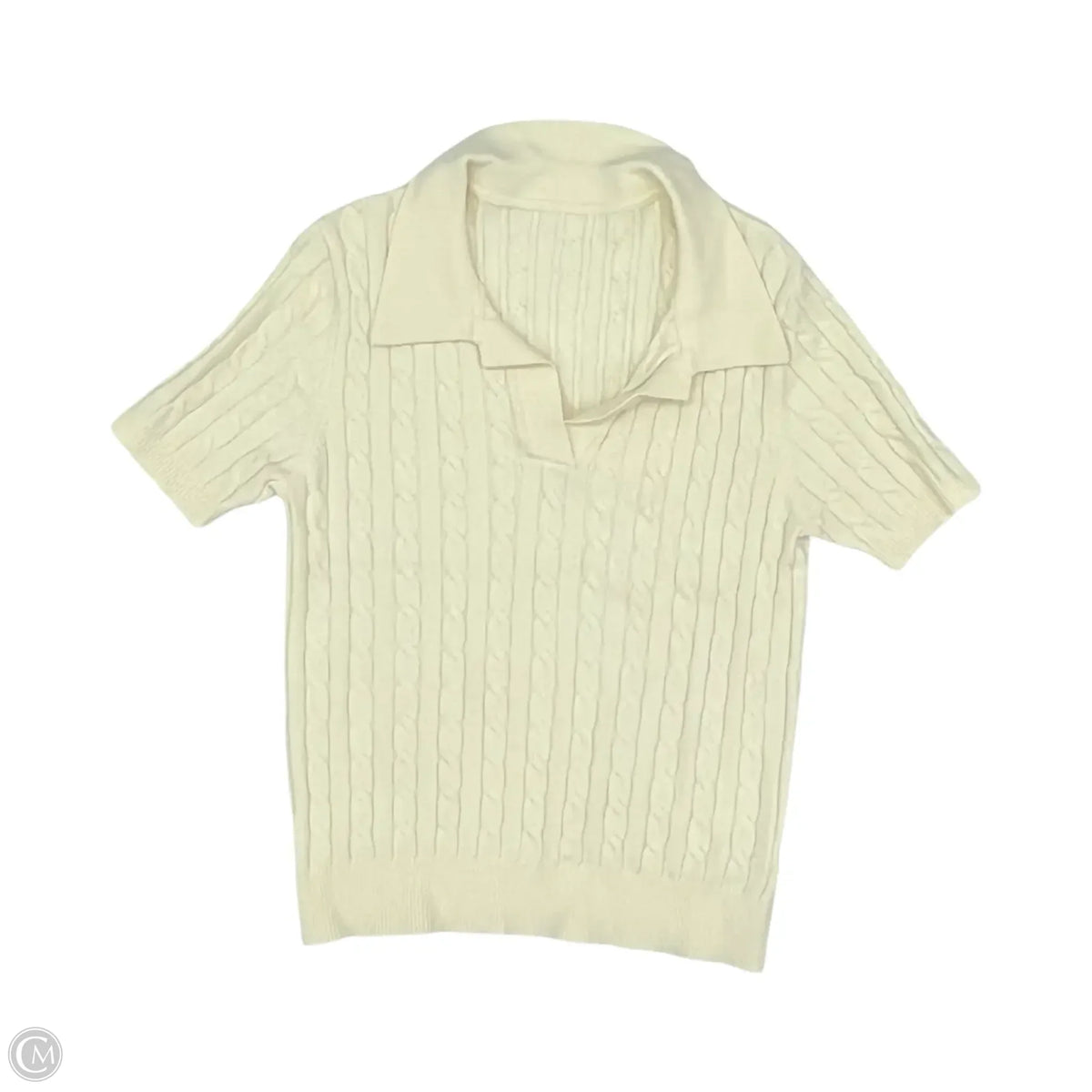Sweater Short Sleeve By Cmf In Cream, Size: M