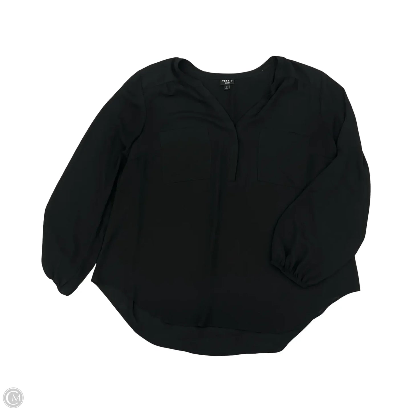 Blouse 3/4 Sleeve By Torrid In Black, Size: 3x