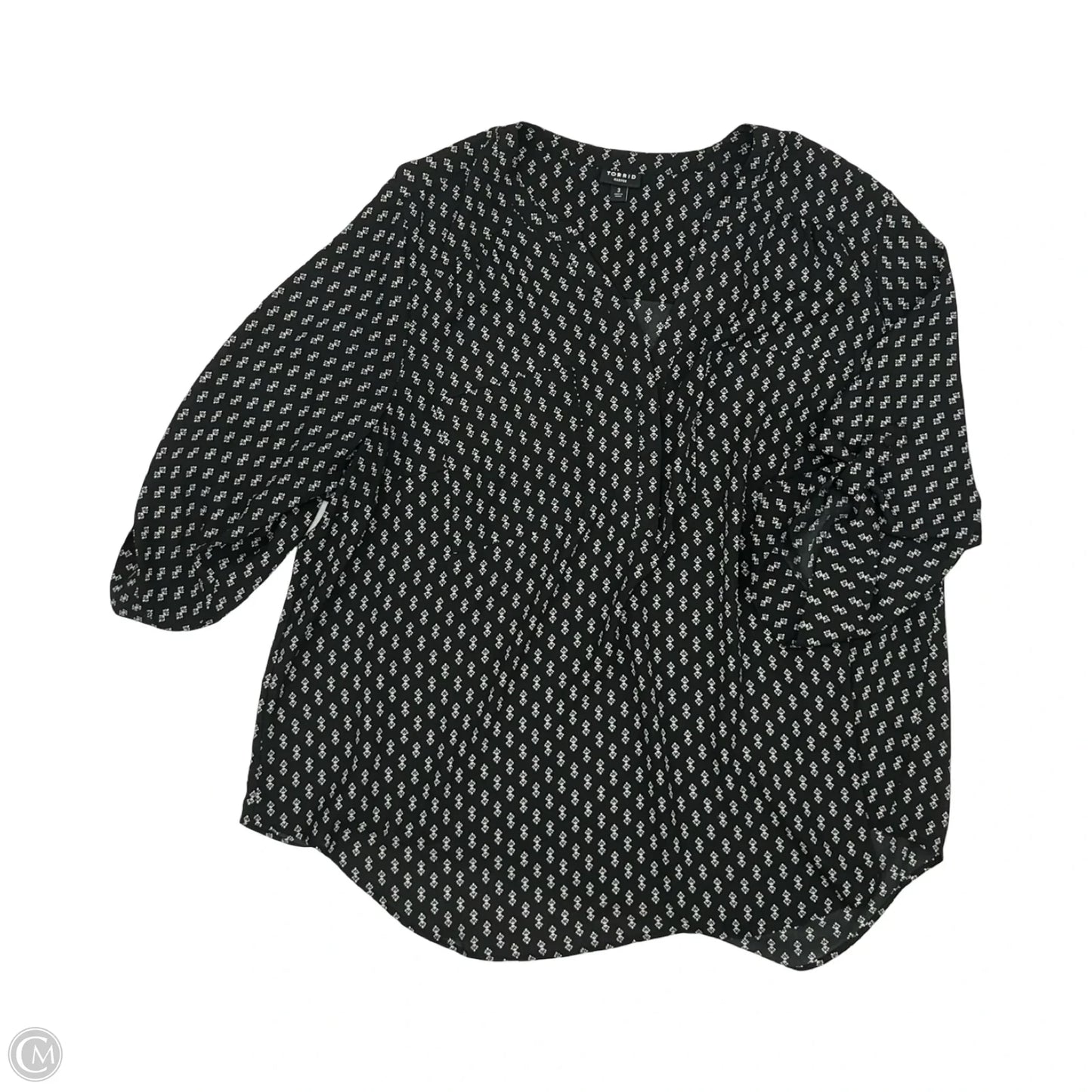 Blouse 3/4 Sleeve By Torrid In Black, Size: 3x