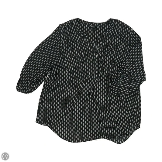Blouse 3/4 Sleeve By Torrid In Black & Cream, Size: 3x