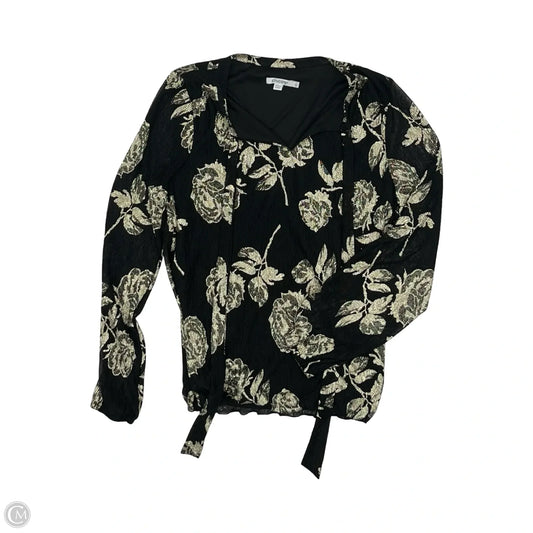 Blouse Long Sleeve By Chicos In Black & Gold, Size: M