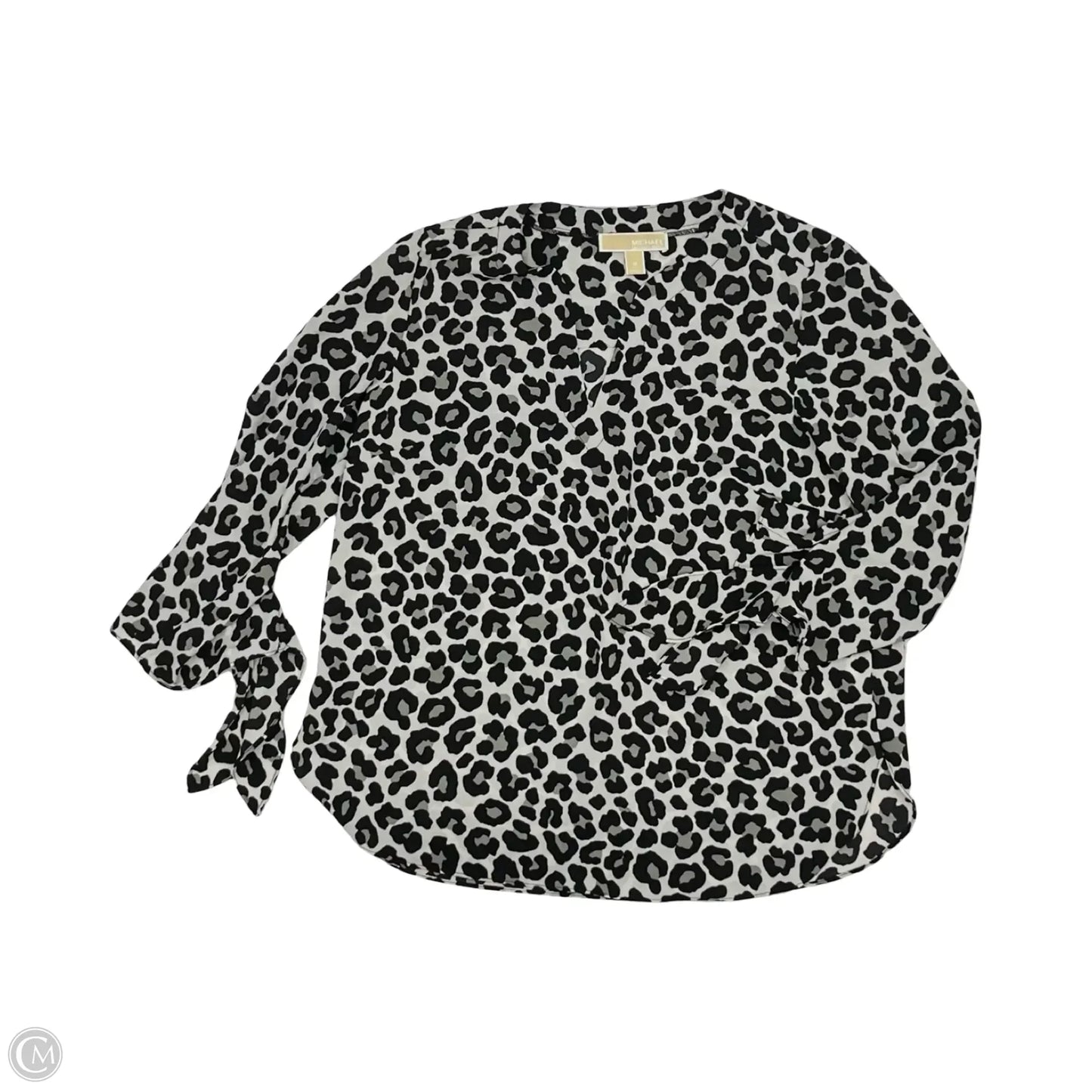 Blouse LS Designer By Michael Kors In Leopard Print, Size: M