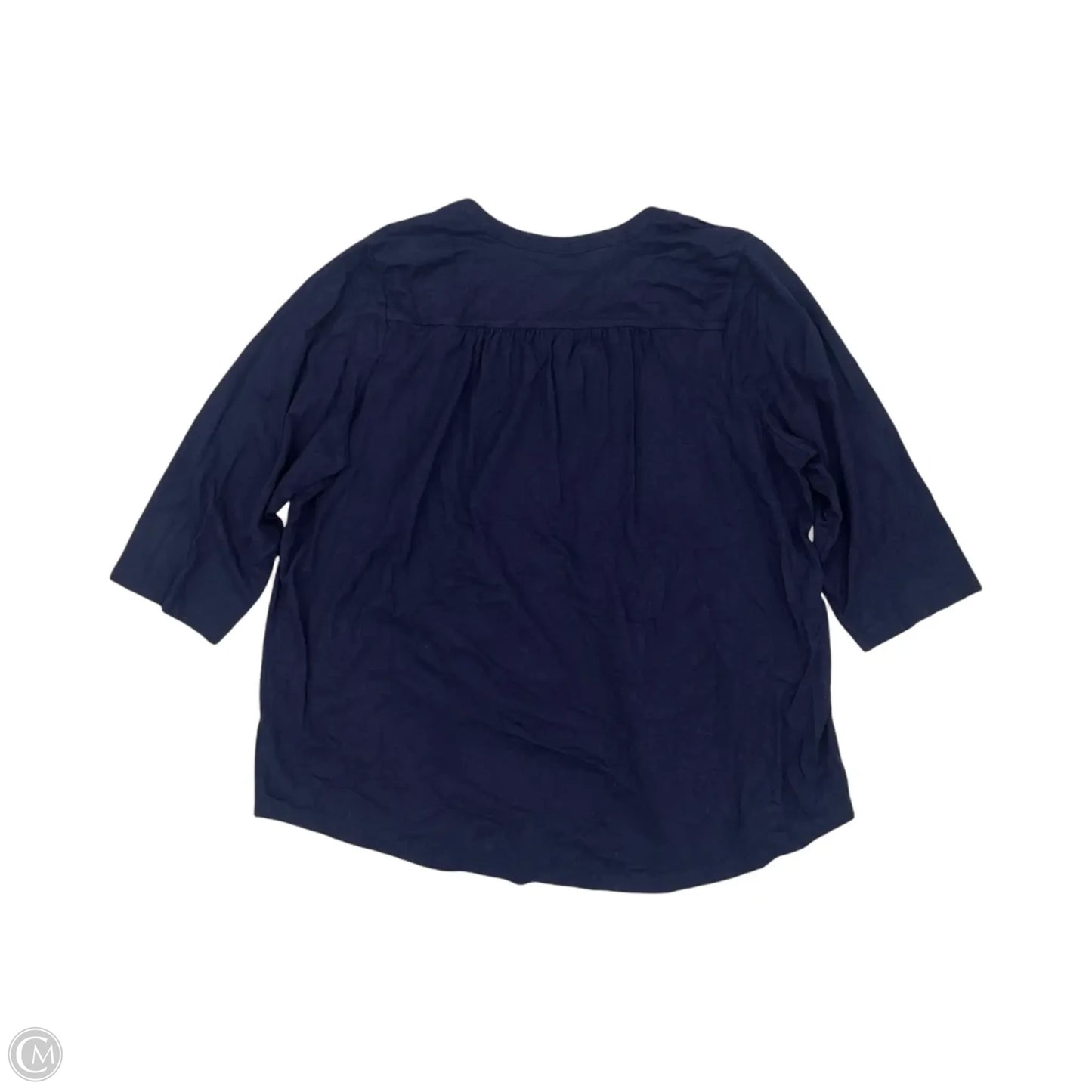 Top 3/4 Sleeve By Coldwater Creek In Navy, Size: 2x