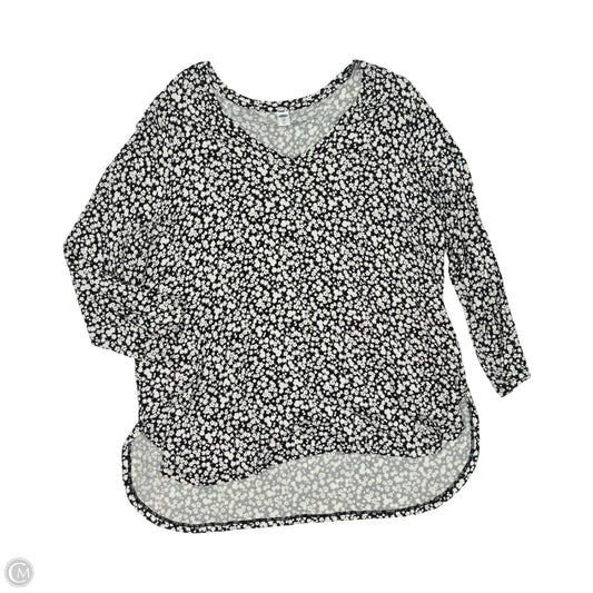 Top Long Sleeve By Old Navy In Black & Cream, Size: Xxl