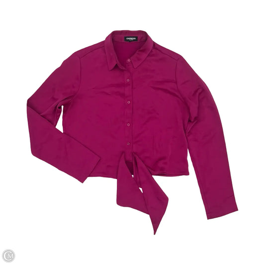 Blouse Long Sleeve By Express In Pink, Size: S