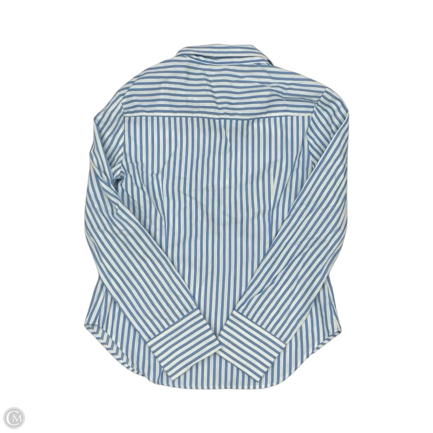 Top Long Sleeve By Cider In Blue & White, Size: S