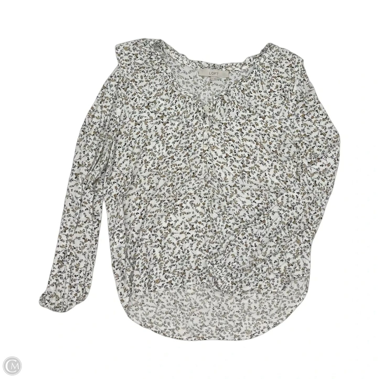 Blouse Long Sleeve By Loft In Floral Print, Size: S
