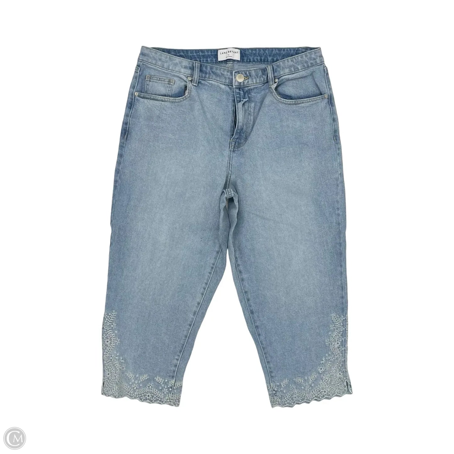 Jeans Cropped By Lane Bryant In Blue Denim, Size: 14