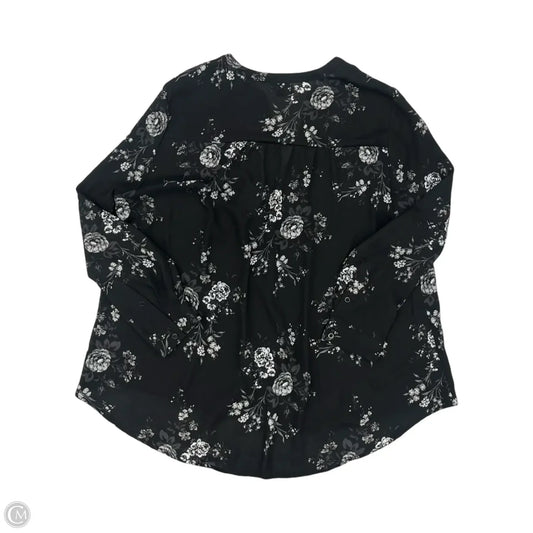 Blouse Long Sleeve By Torrid In Black & Grey, Size: 2x