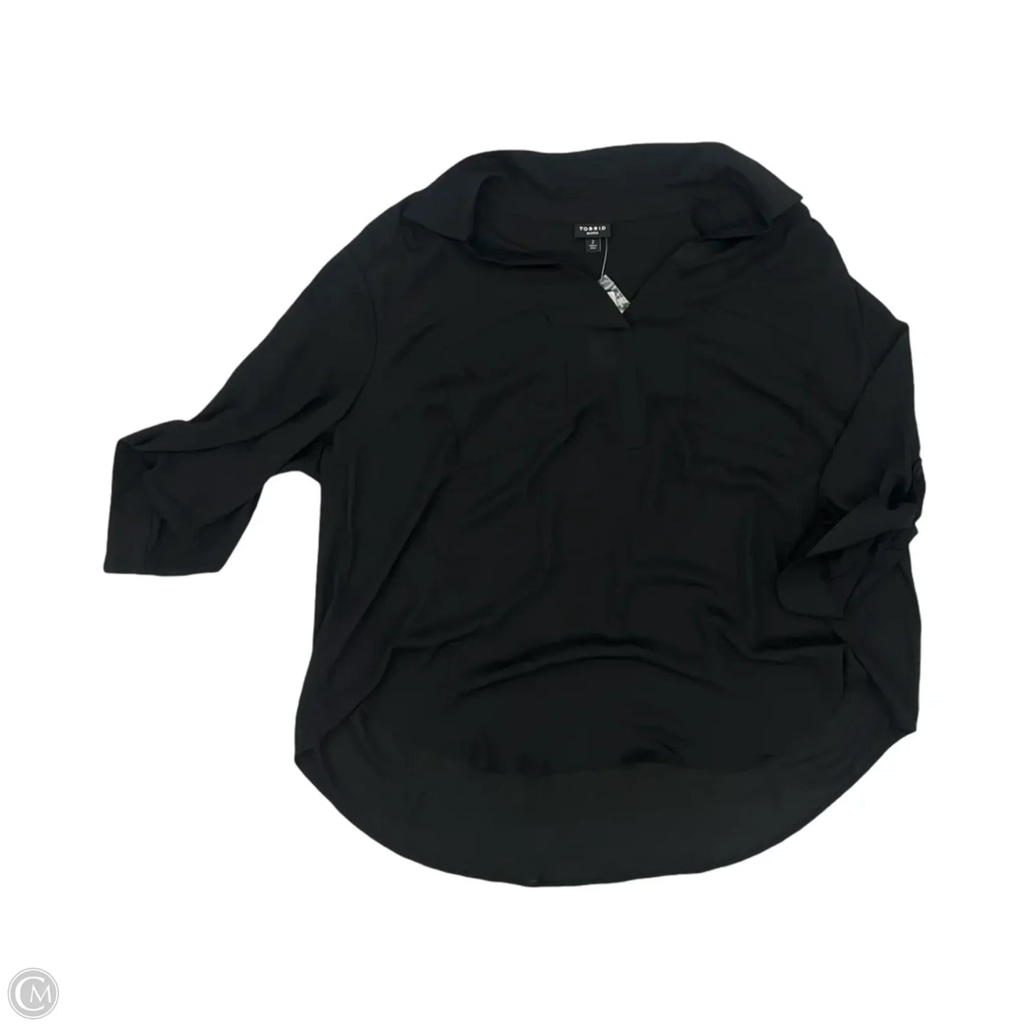 Top 3/4 Sleeve By Torrid In Black, Size: 2x