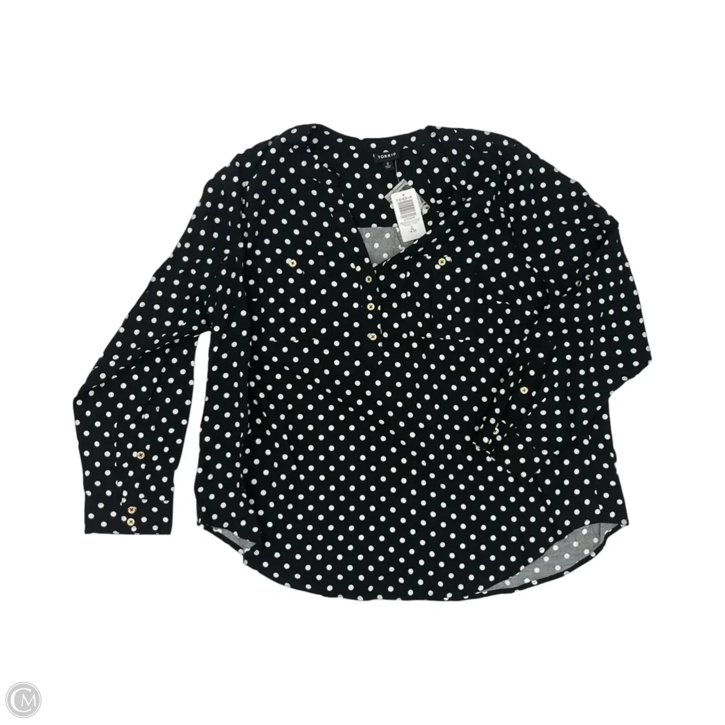 Top Long Sleeve By Torrid In Polkadot Pattern, Size: 2x