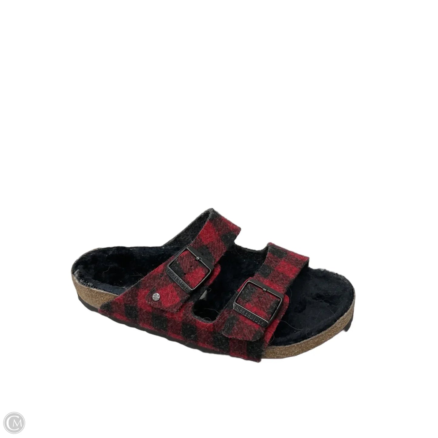 Sandals Flats By Birkenstock In Black & Red, Size: 11