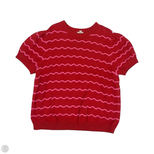 Sweater Short Sleeve By St Johns Bay In Pink & Red, Size: 1x