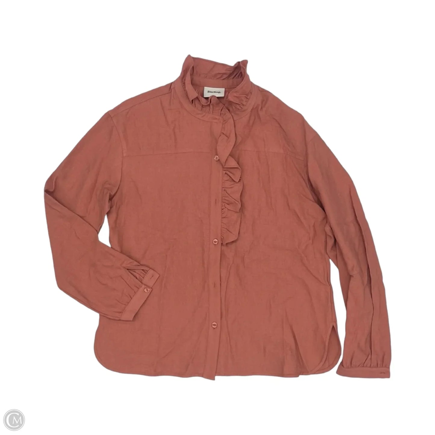 Blouse Long Sleeve By Clothes Mentor In Orange, Size: S