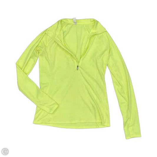 Athletic Top Long Sleeve Collar By Under Armour In Yellow, Size: M