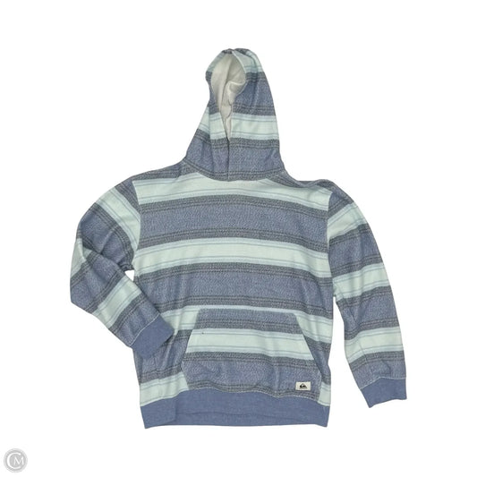 Sweatshirt Hoodie By Quicksilver In Blue & Cream, Size: Xl