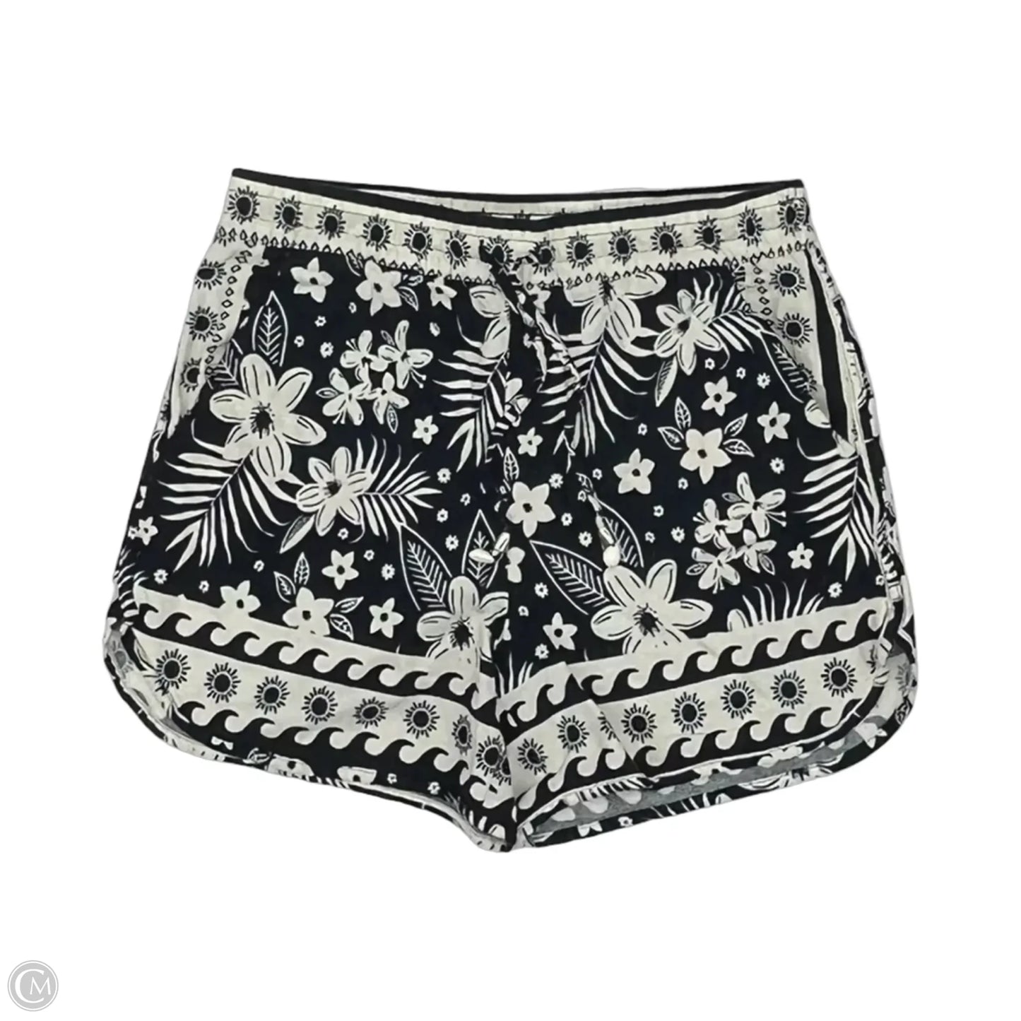 Shorts By C And C In Blue & Cream, Size: 12