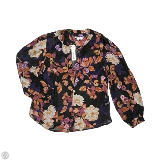 Blouse Long Sleeve By Chicos In Floral Print, Size: L