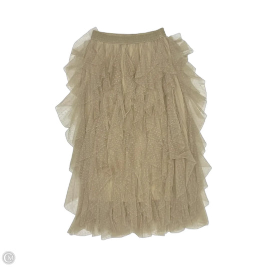 Skirt Midi By Anthropologie In Tan, Size: Xs