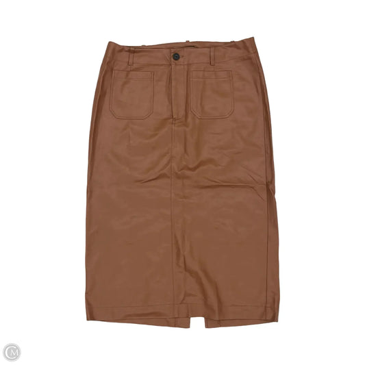 Skirt Midi By Maeve In Brown, Size: 2x