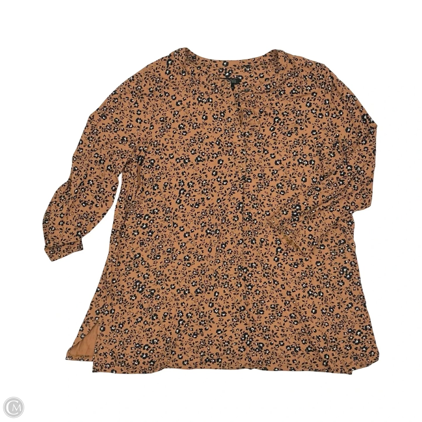 Top Long Sleeve By J. Jill In Blue & Brown, Size: Large