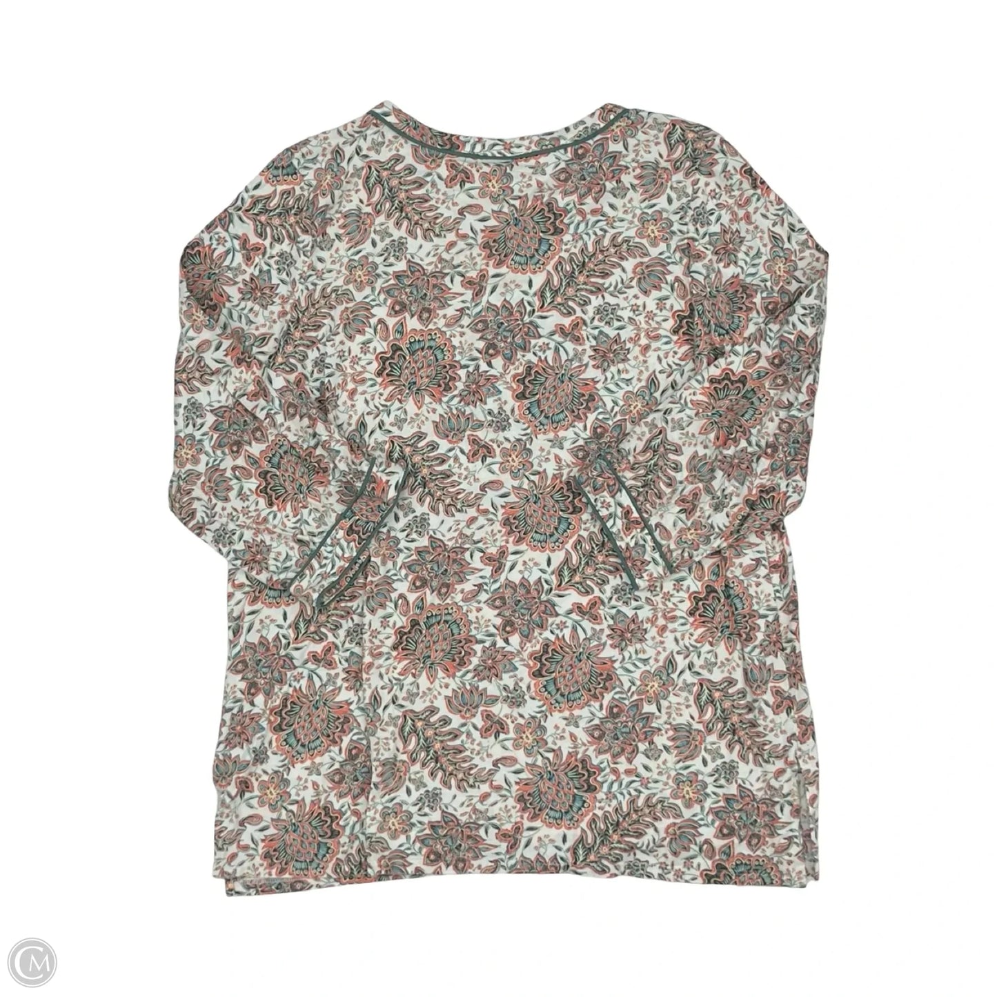Top 3/4 Sleeve By J. Jill In Floral Print, Size: L
