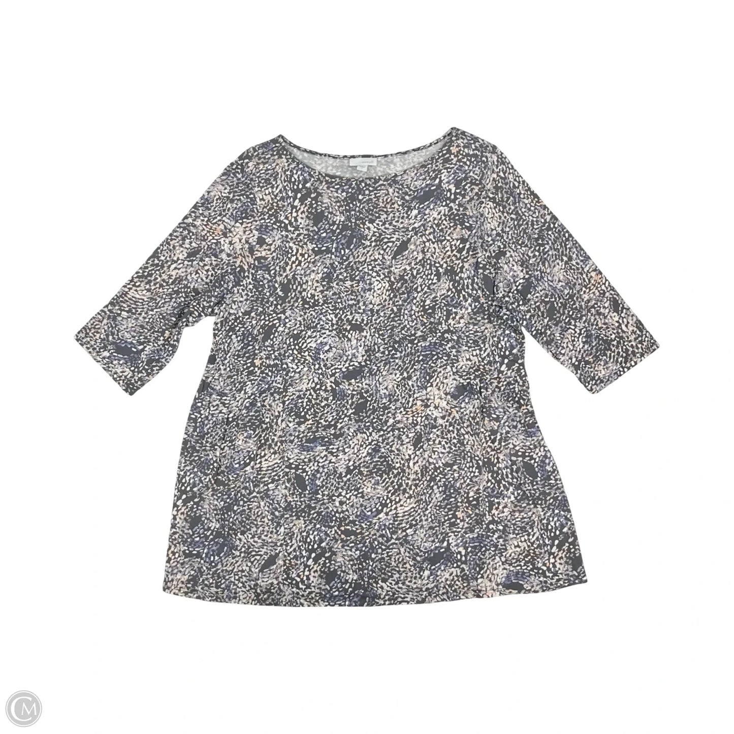 Top 3/4 Sleeve By Pure Jill In Grey & Purple, Size: L