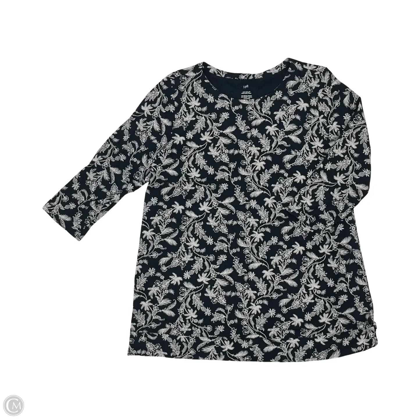 Top 3/4 Sleeve By J. Jill In Blue & Cream, Size: L