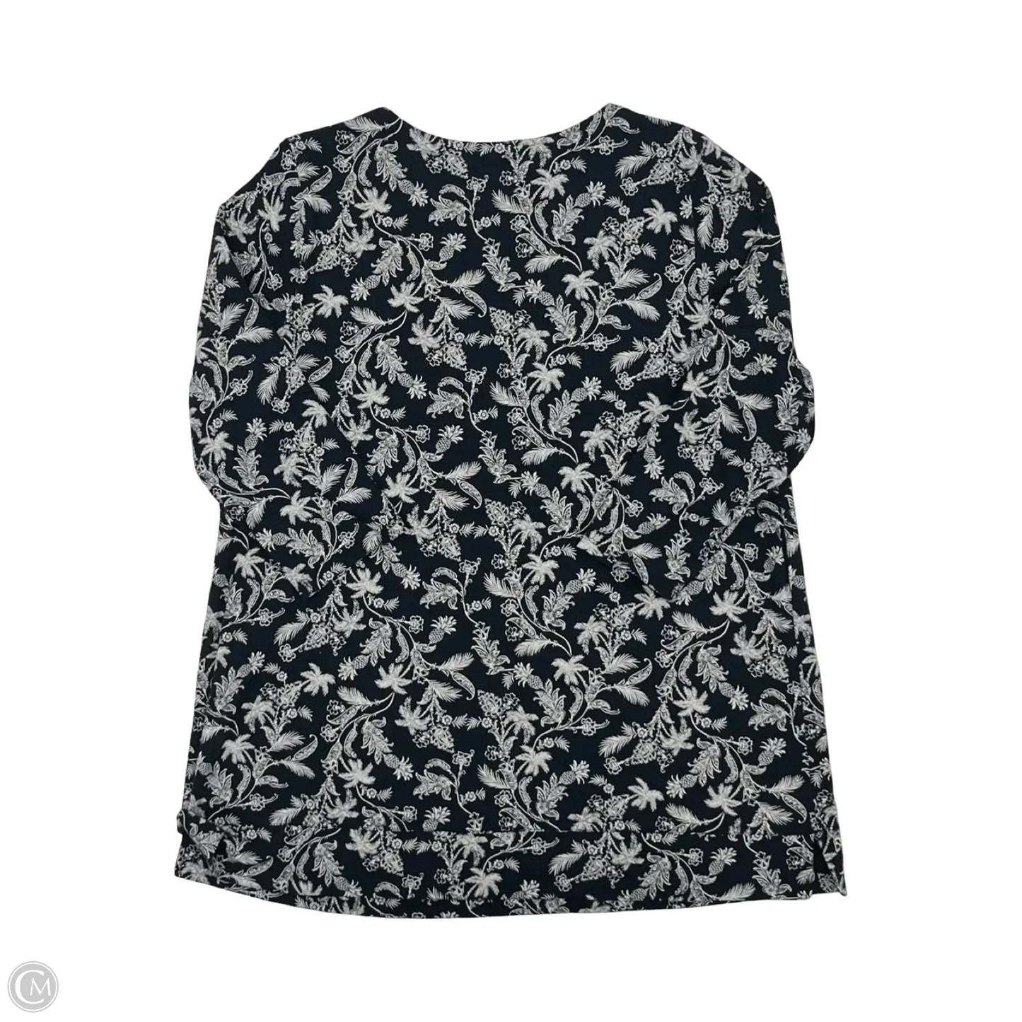 Top 3/4 Sleeve By J. Jill In Blue & Cream, Size: L