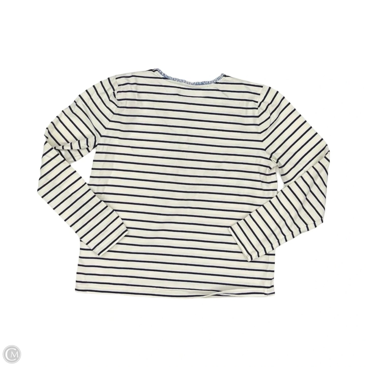 Top Long Sleeve By J. Crew In Blue & Cream, Size: M