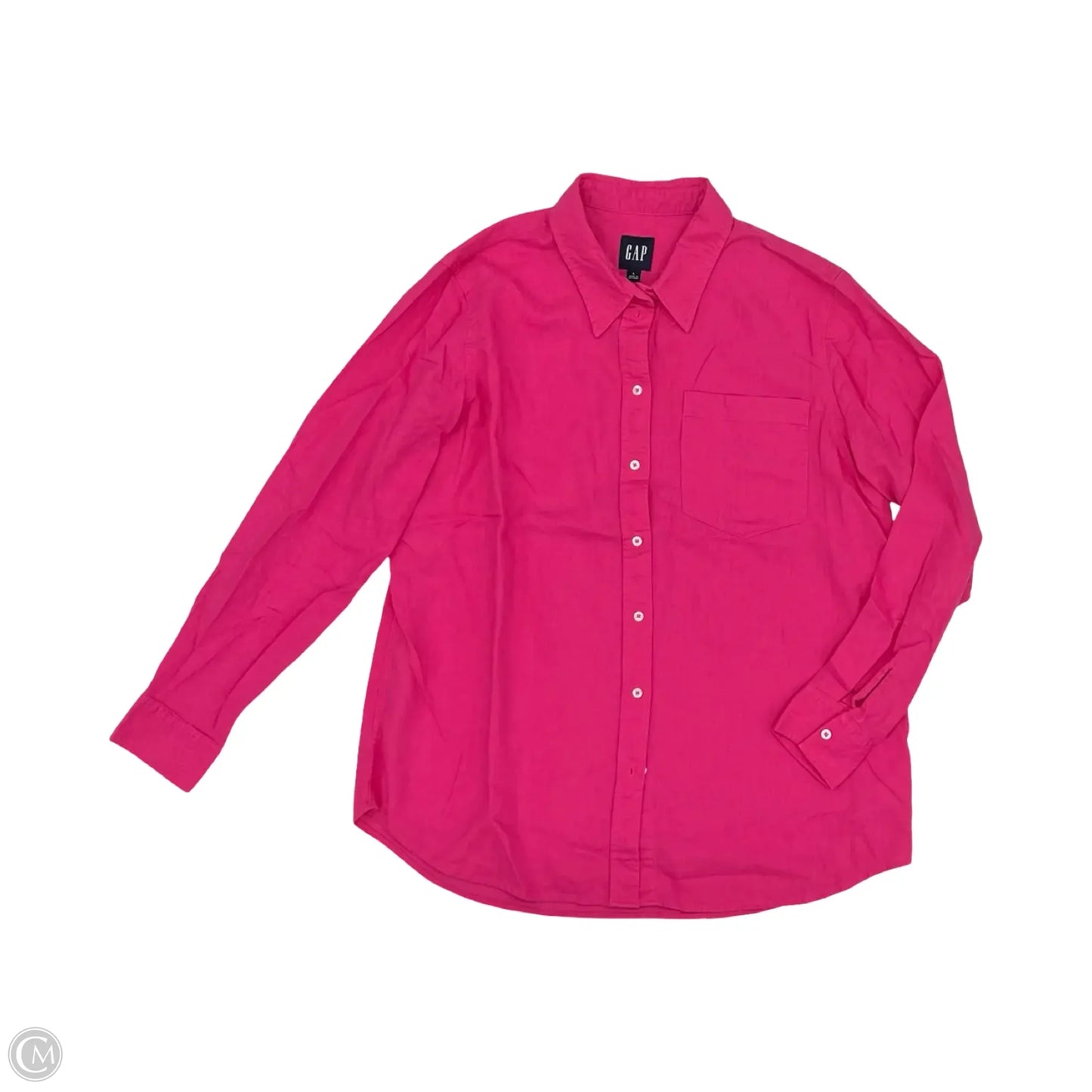 Blouse Long Sleeve By Gap In Pink, Size: L