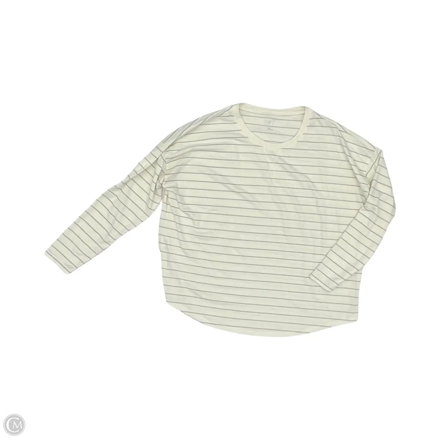 Top Long Sleeve By Maurices In Cream & Grey, Size: Xxl