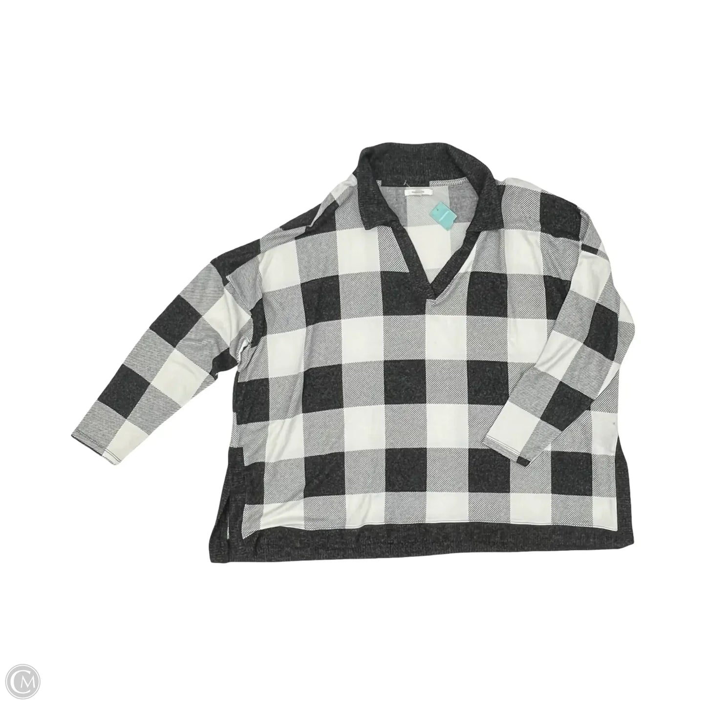 Top Long Sleeve By Maurices In Grey & White, Size: Xl
