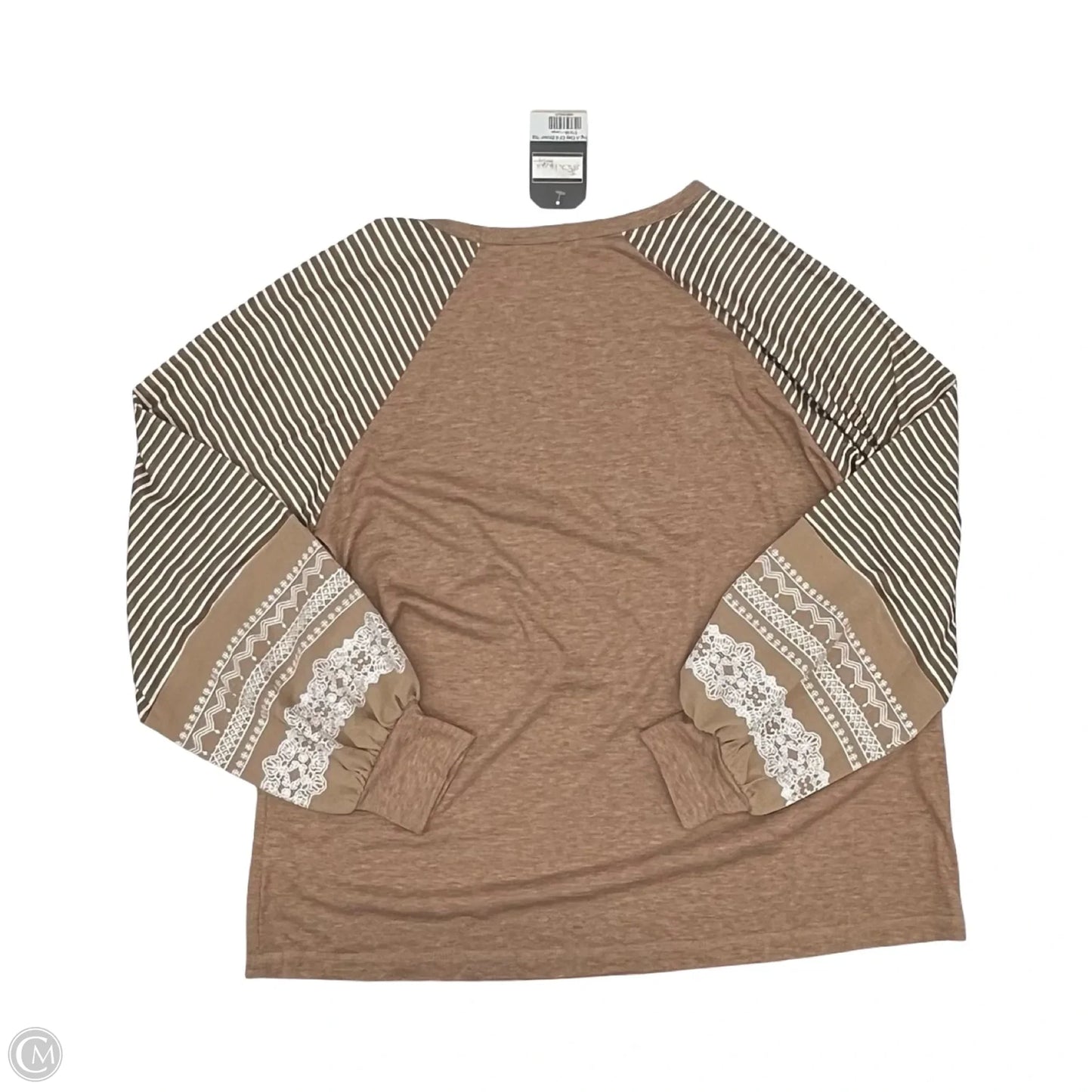 Top Long Sleeve By Clothes Mentor In Brown & Cream, Size: L