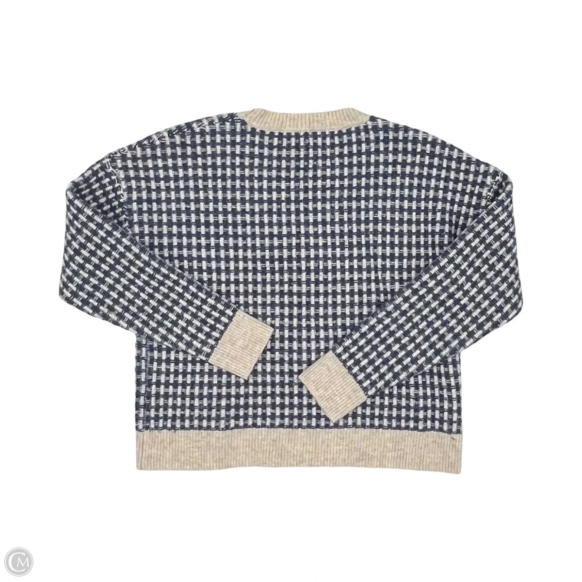 Sweater By Clothes Mentor In Blue & Cream, Size: L