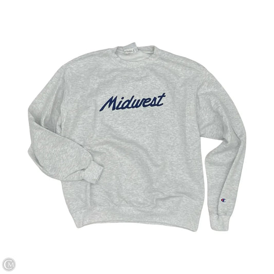 Sweatshirt Crewneck By Champion In Grey, Size: L