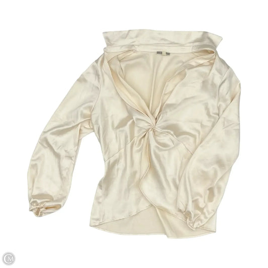 Blouse Long Sleeve By Pleione In Cream, Size: Xl